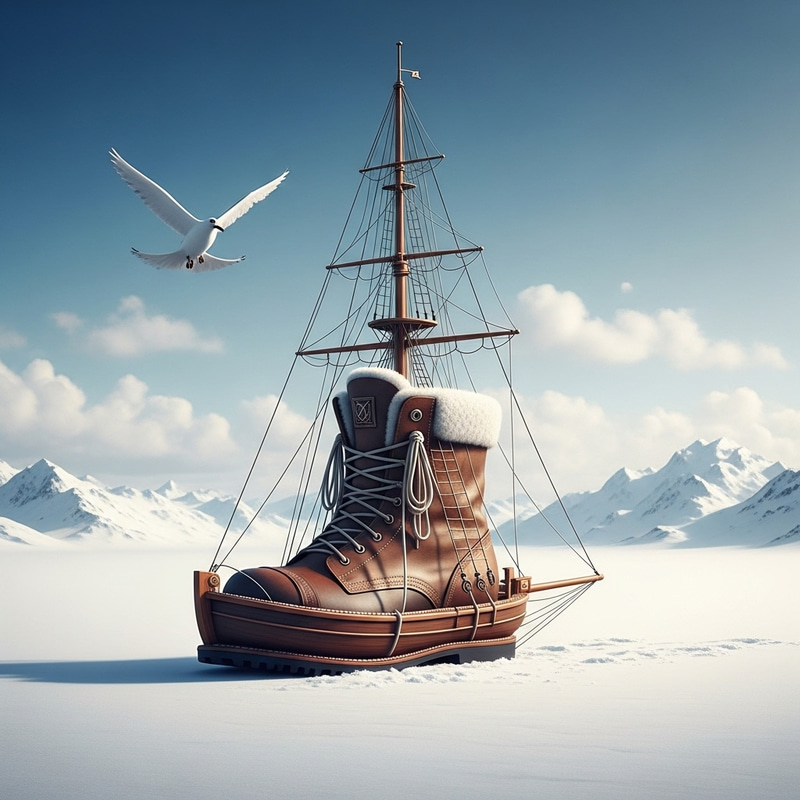 Boat Boot in the Snow: A Unique Winter Scene Boat Boot in the Snow: A Unique Winter Scene