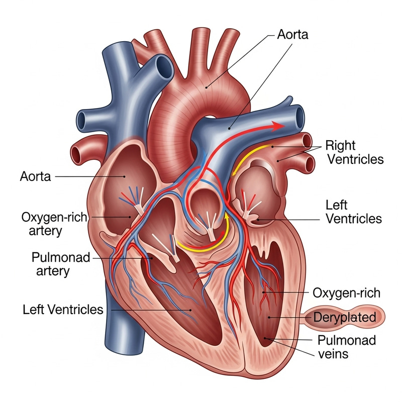 Human Heart Anatomy: Detailed Diagram for Physiological Explanation Human Heart Anatomy: Detailed Diagram for Physiological Explanation
