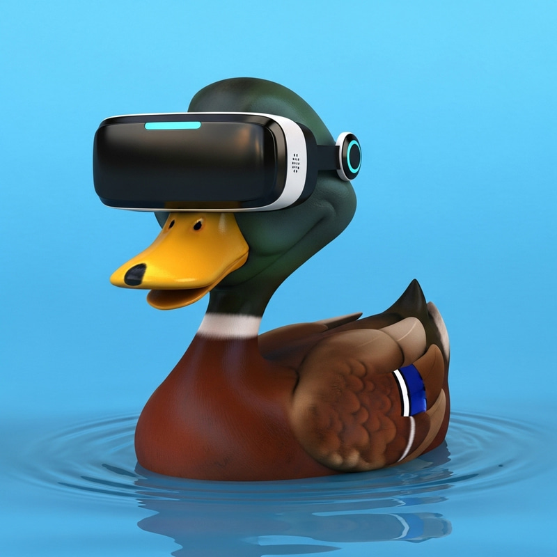 Duck Graphic with VR Glasses - Fun & Futuristic