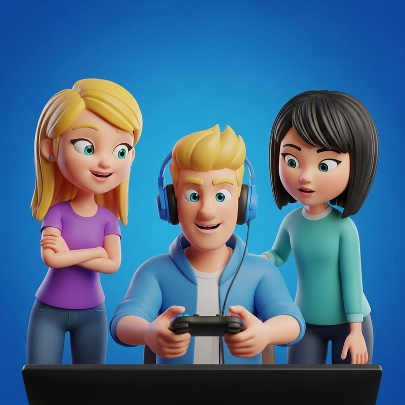 Diverse 3D Cartoon Characters With Unique Personalities