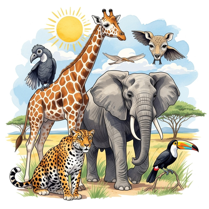 Vibrant Watercolor Wildlife Depictions Vibrant Watercolor Wildlife Depictions