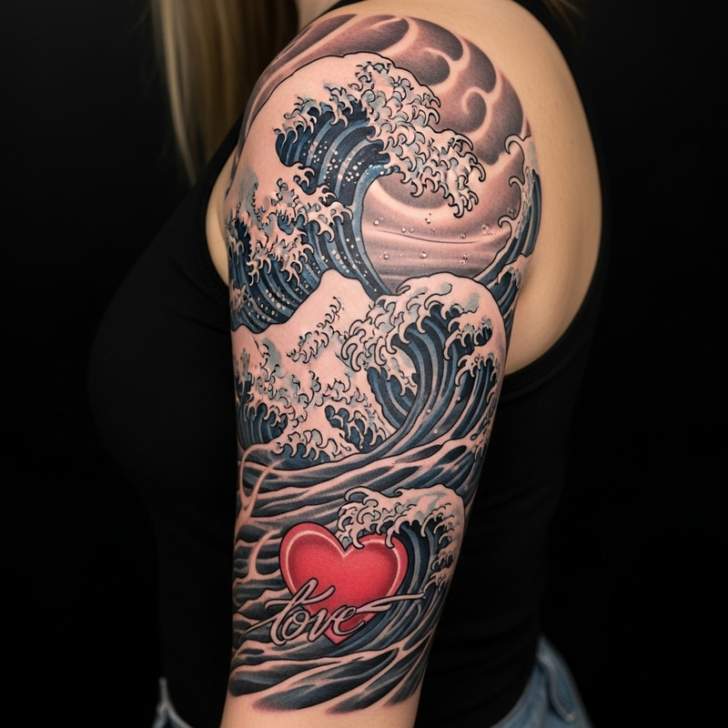 Powerful Marine Tattoo Conveying Love and Elegance