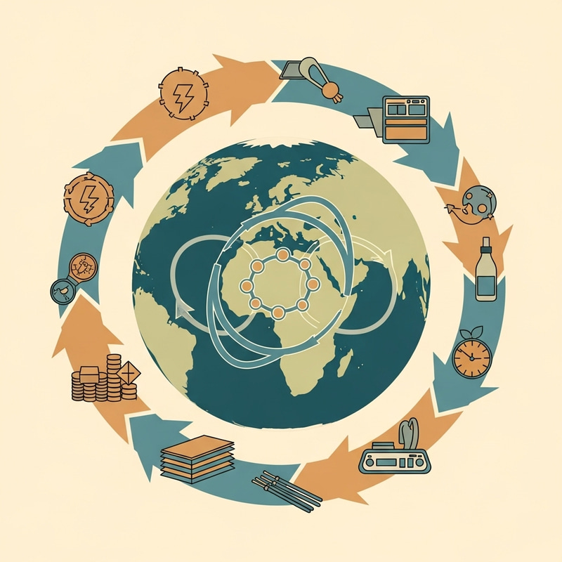 Circular Economy Systemic Loop Illustration: Image Creation Circular Economy Systemic Loop Illustration: Image Creation