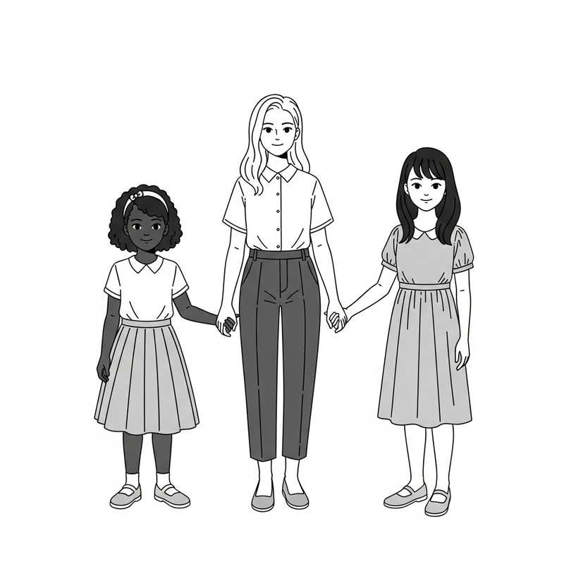 Multicultural Unity: Three Girls Embracing Diversity Multicultural Unity: Three Girls Embracing Diversity