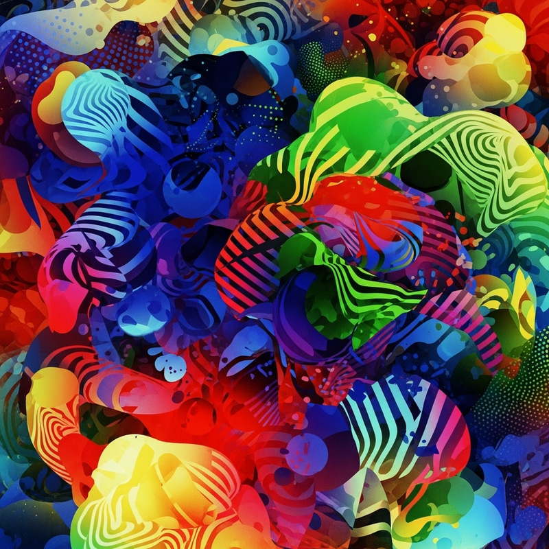 Dynamic Abstract Shapes in Vibrant Colors - عمواس Dynamic Abstract Shapes in Vibrant Colors - عمواس