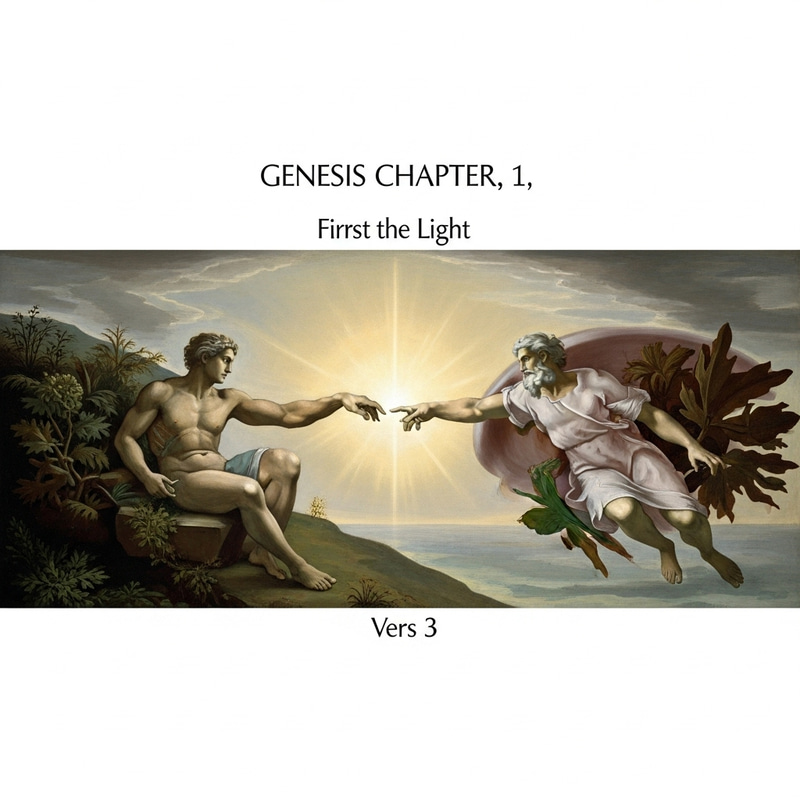 God Brings Light into Existence - Genesis 1:3 Illustration