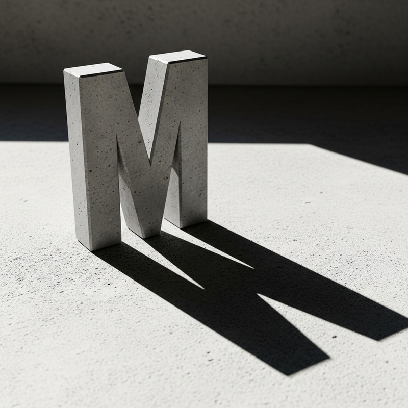 Letter M with Downward Shadow - Unique Image Design Letter M with Downward Shadow - Unique Image Design