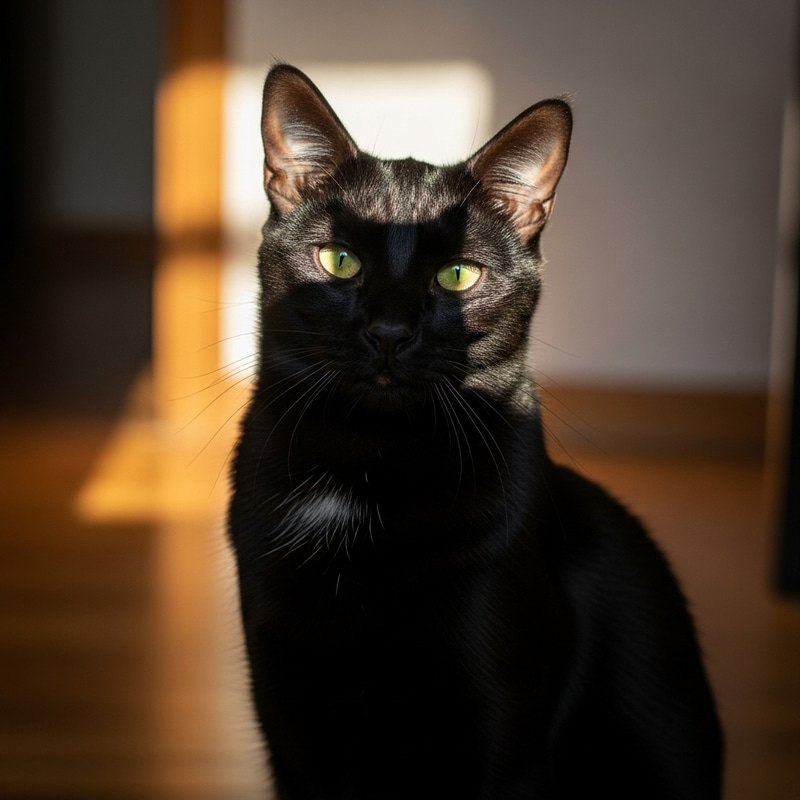 Playful Cat with Shadow Hat