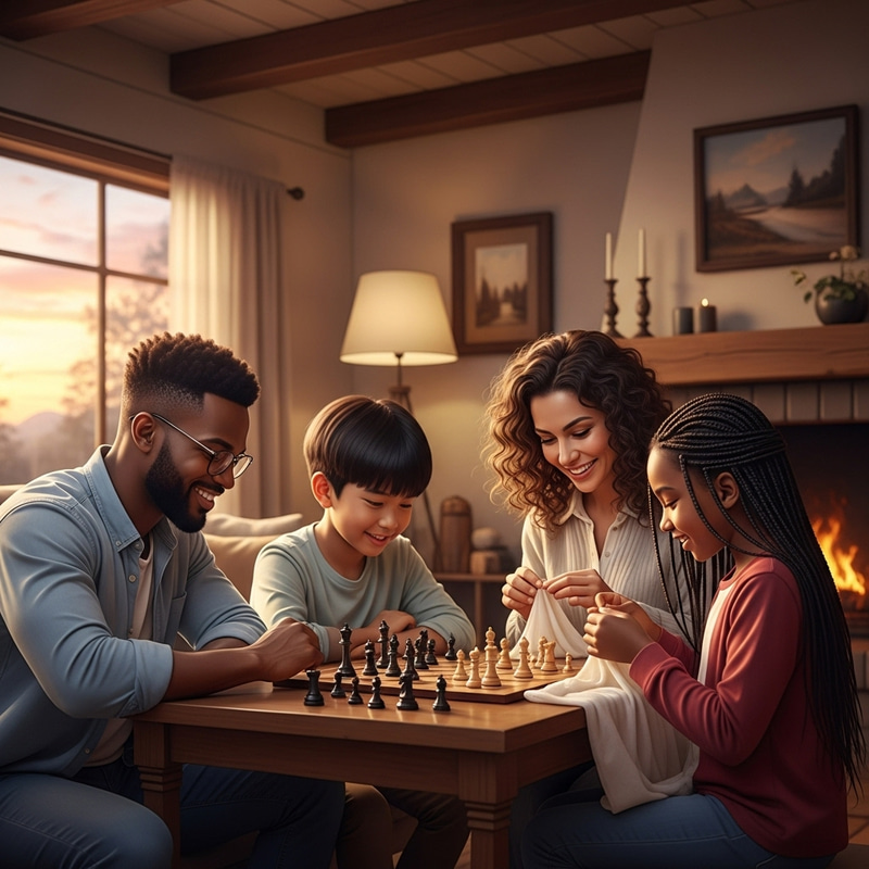 Multicultural Family Enjoying Fun Activities Together