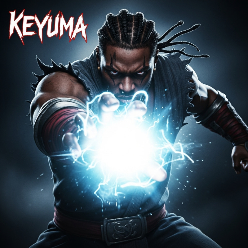 Dark Warrior Album Cover: Intense Energy Blast Artwork Dark Warrior Album Cover: Intense Energy Blast Artwork