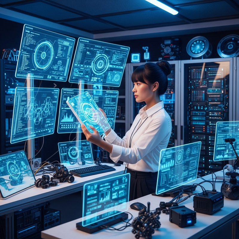Asian IT Tech in Futuristic Lab | Cutting-Edge Innovation