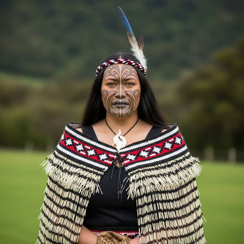 Maori Woman in Serene Beauty: Cultural Heritage Portrait Maori Woman in Serene Beauty: Cultural Heritage Portrait