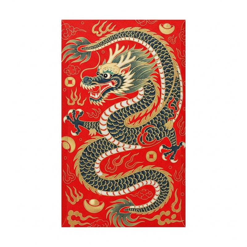 Chinese Dragon Year Red Envelope - Festive Lunar New Year Chinese Dragon Year Red Envelope - Festive Lunar New Year