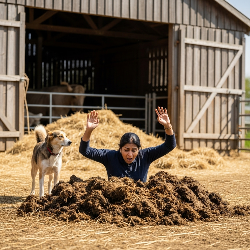 Woman Trips and Falls in Manure | Unfortunate Farm Accident