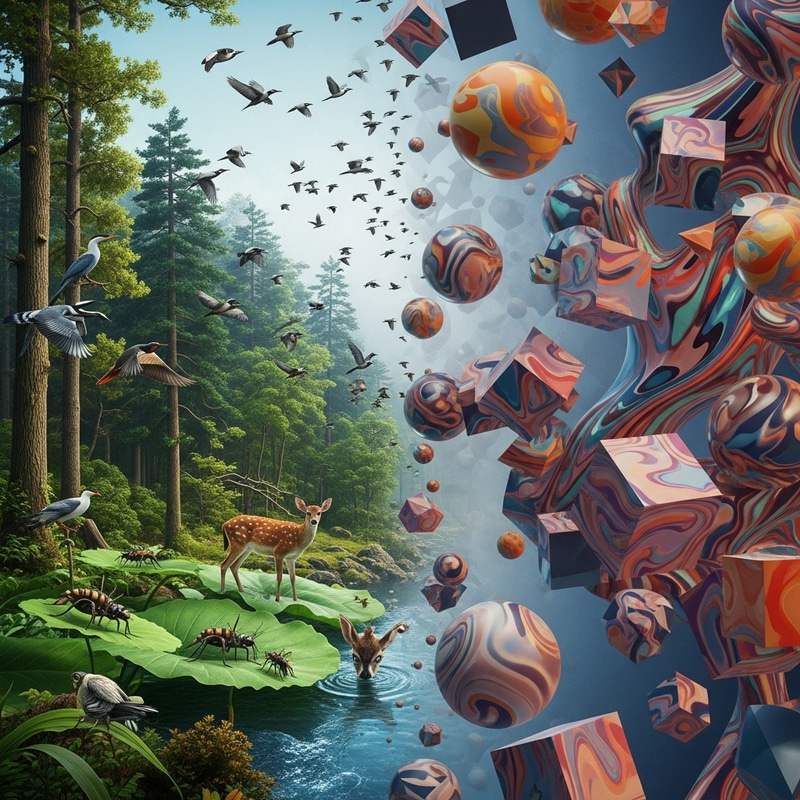 Living Creatures Meet Abstract Flow