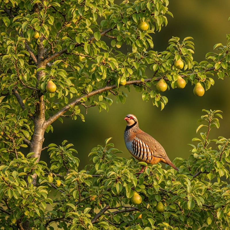 Partridge in Pear Tree - Charming Rural Scene Partridge in Pear Tree - Charming Rural Scene