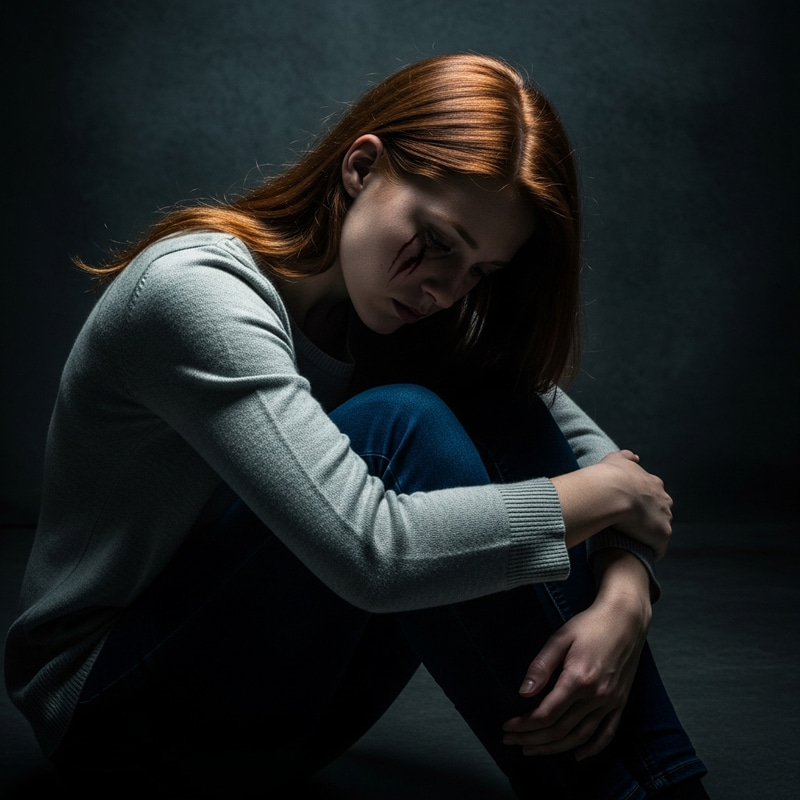 Captivating Female Depression: Surreal Dystopian Portrait