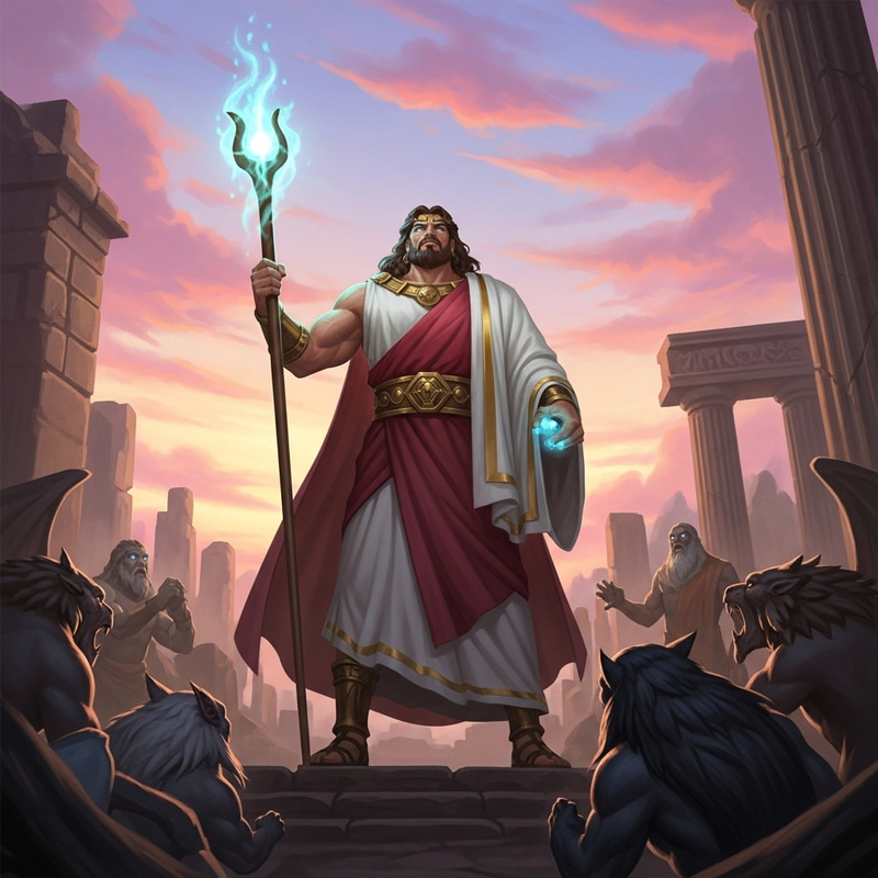 Legendary Figure Amongst Ancient Ruins | Heroic Mythical Persona