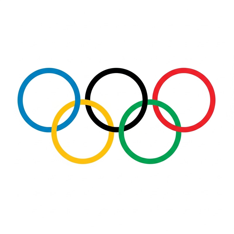 Olympic Rings Symbol: Blue, Yellow, Black, Green & Red Olympic Rings Symbol: Blue, Yellow, Black, Green & Red