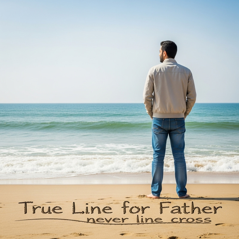 True Line for Father - Middle Eastern Man at Seashore True Line for Father - Middle Eastern Man at Seashore