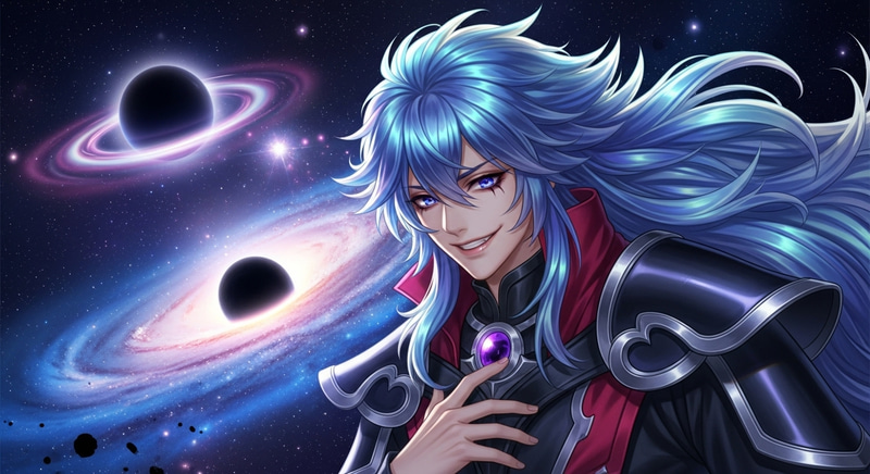 Galactic Fantasy Villain: Voluminous Blue Purple Hair