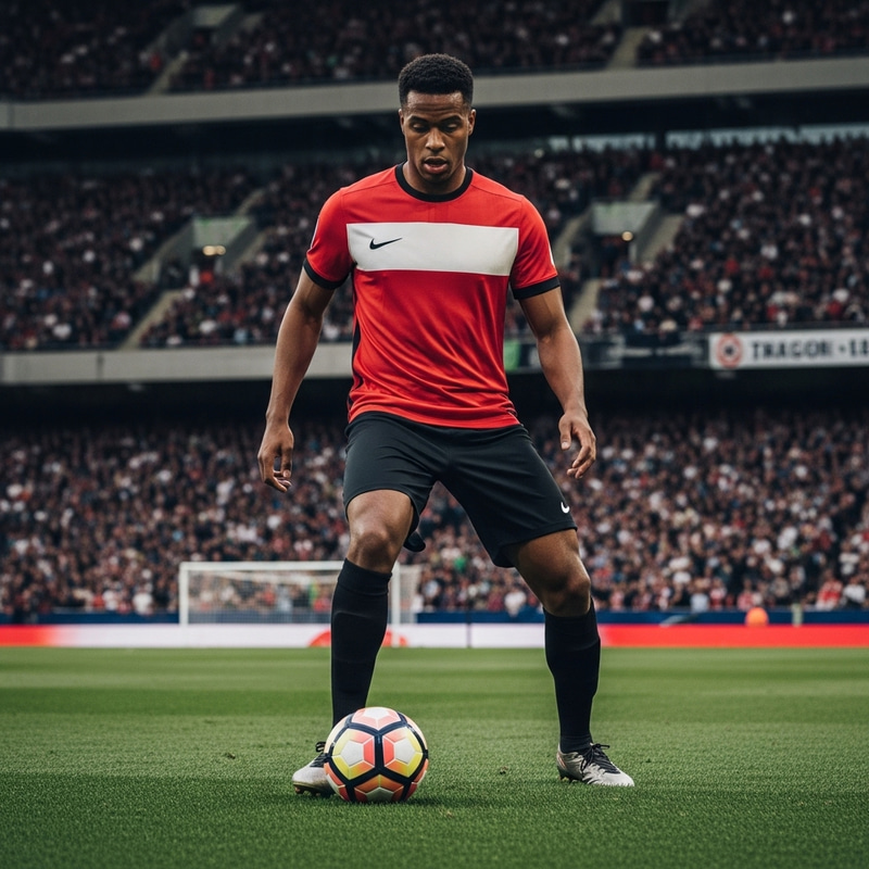 Cristiano Ronaldo Dribbling Ball at Packed Stadium