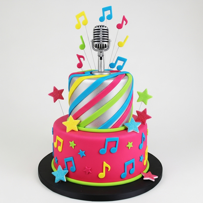 BTS Inspired Easy Cake Design: Microphone, Music Notes & Funky Patterns BTS Inspired Easy Cake Design: Microphone, Music Notes & Funky Patterns