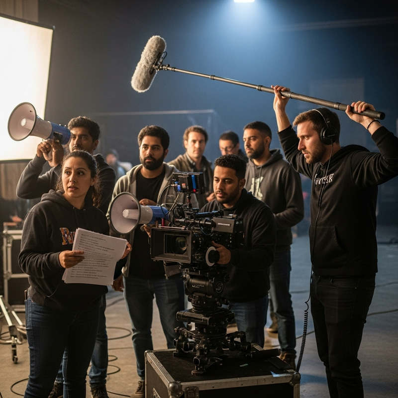 Professional Film Crew Shooting Independent Movie