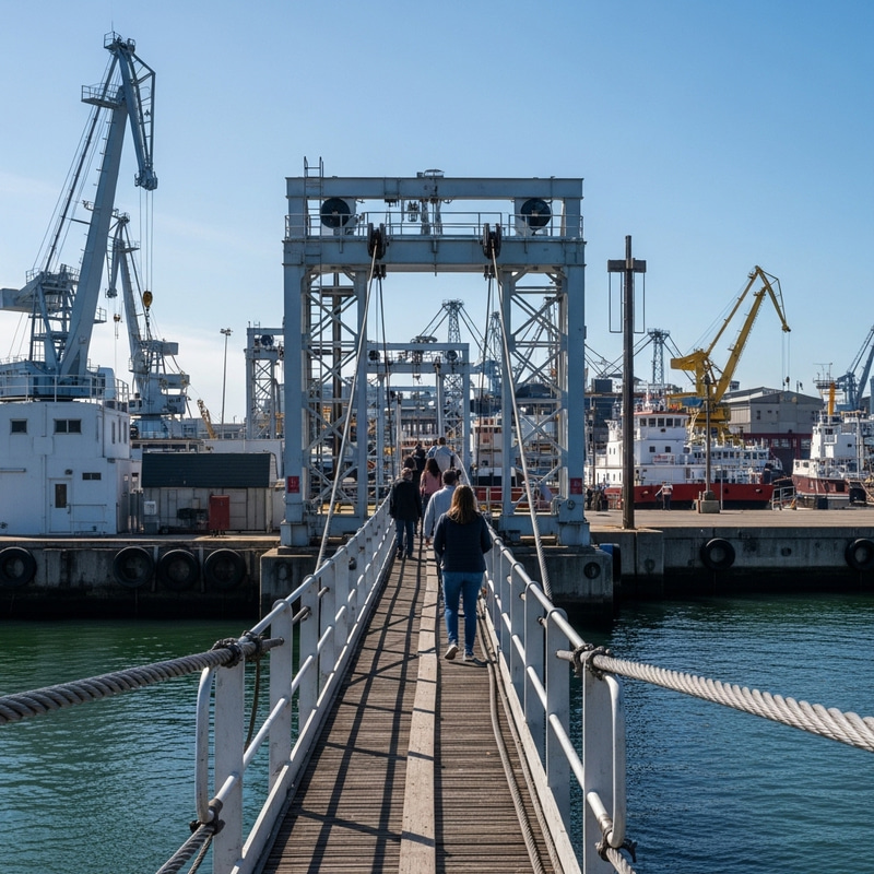 Industrial Port Cable Ramps: A Close-Up View Industrial Port Cable Ramps: A Close-Up View