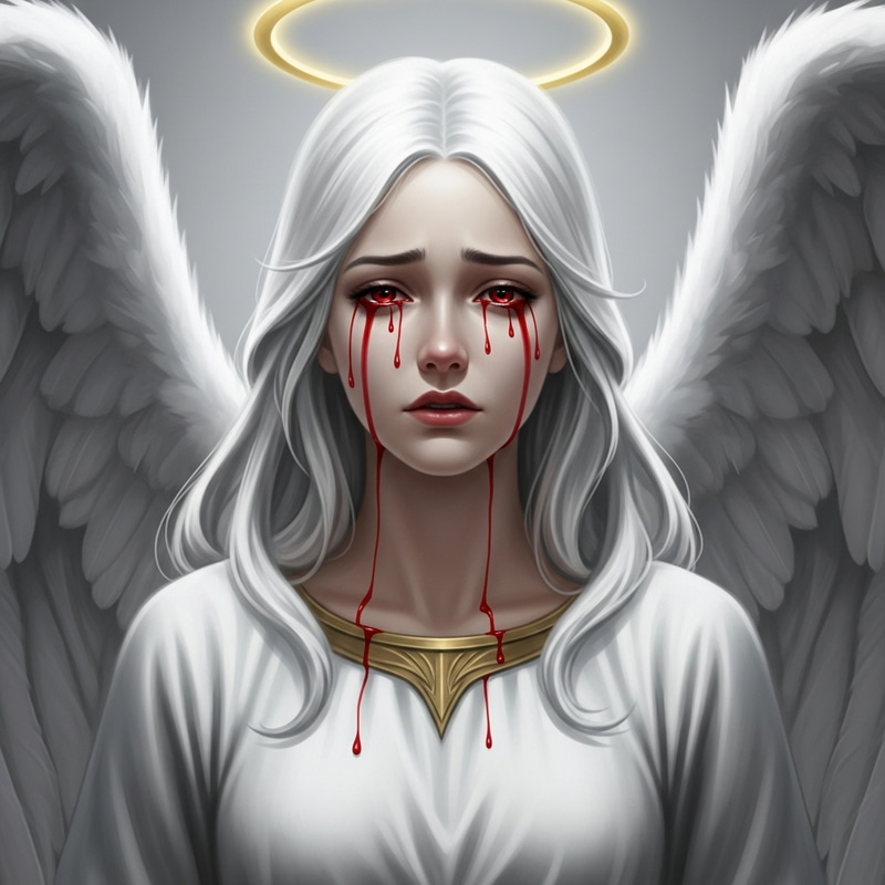 White Angel Crying Blood: Divine Despair Unveiled