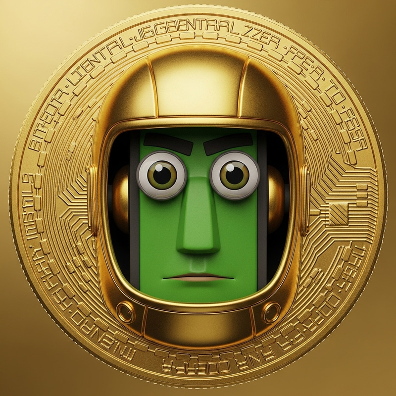 Golden Cryptocurrency Coin Featuring Jebediah Kerbin
