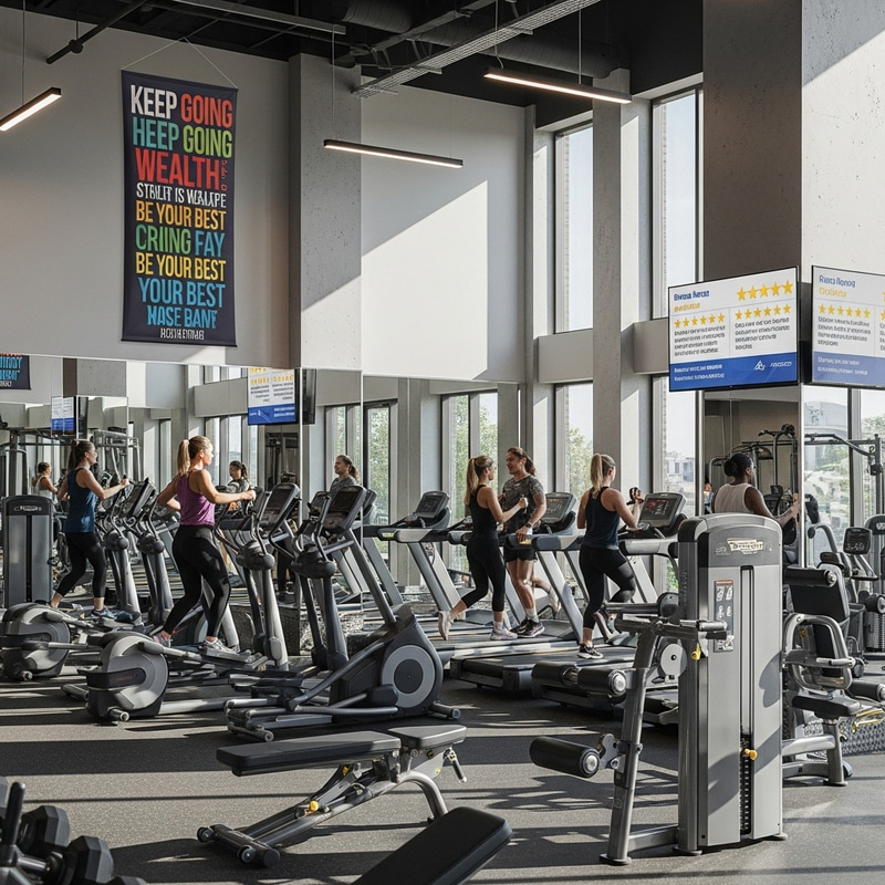 Modern Gym with Motivational Banner | Fitness Reviews Modern Gym with Motivational Banner | Fitness Reviews