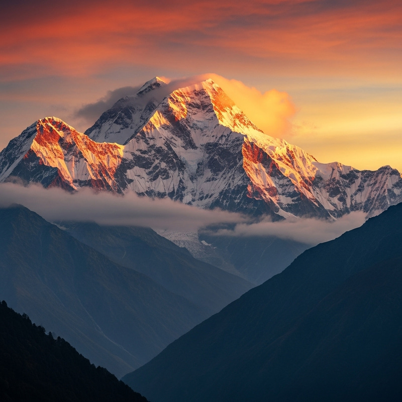 Breathtaking Sunrise in the Himalayan Mountains