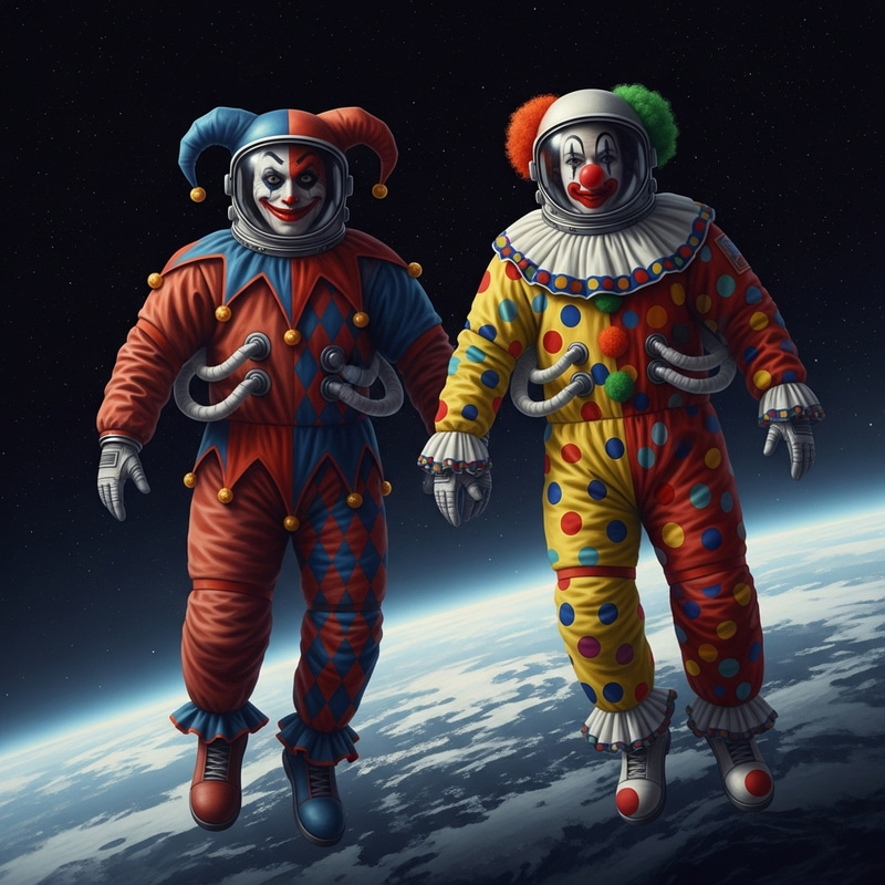 Dark Fantasy Clown Astronaut Portrait in HD Dark Fantasy Clown Astronaut Portrait in HD