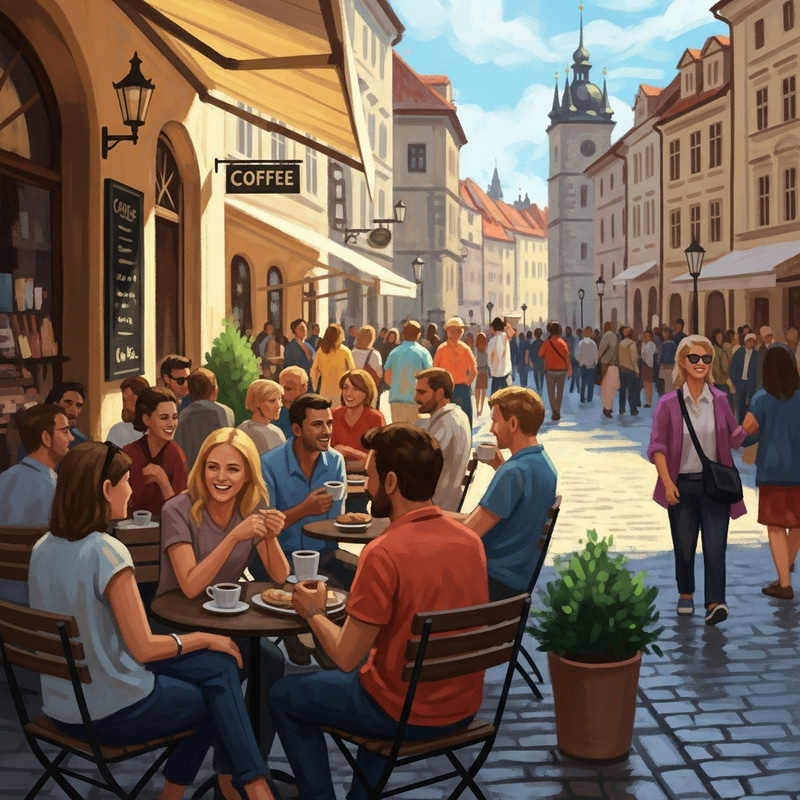 Vibrant Summer Cityscape Digital Painting