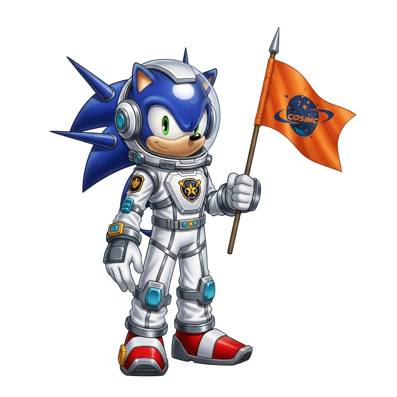 Sonic Space Suit | Blue Hedgehog in Futuristic White & Silver Outfit