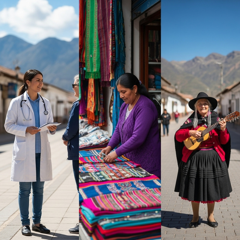 Vibrant Bolivian Street Scene: Women of Diversity Vibrant Bolivian Street Scene: Women of Diversity