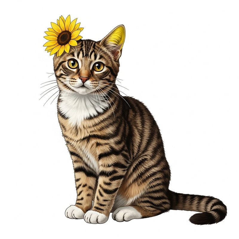 Graceful Cat with Yellow Ear - Captivating and Curious Feline Graceful Cat with Yellow Ear - Captivating and Curious Feline