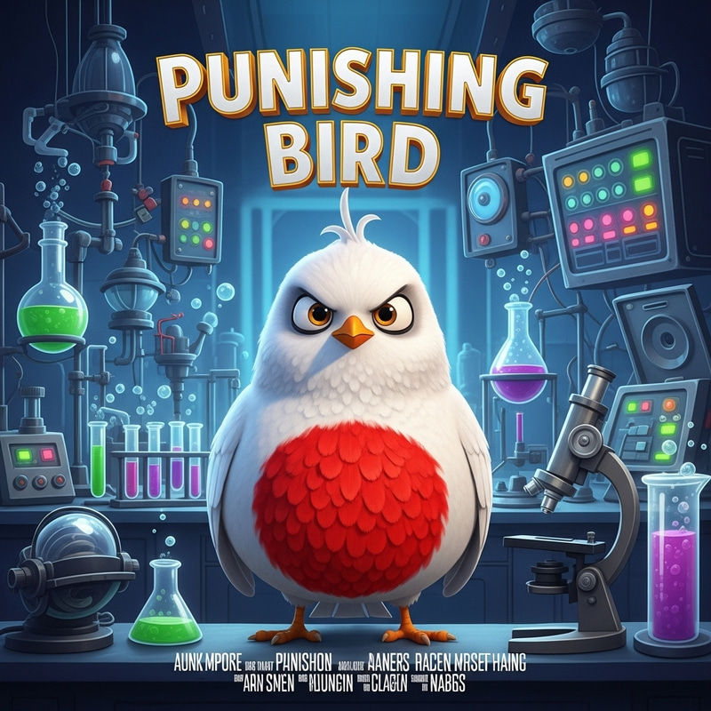 Punishing Bird Movie Poster | Unique White Bird in Laboratory Punishing Bird Movie Poster | Unique White Bird in Laboratory