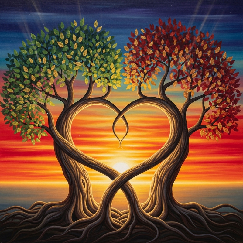Life and Love Abstract Artwork | Interwoven Trees Life and Love Abstract Artwork | Interwoven Trees