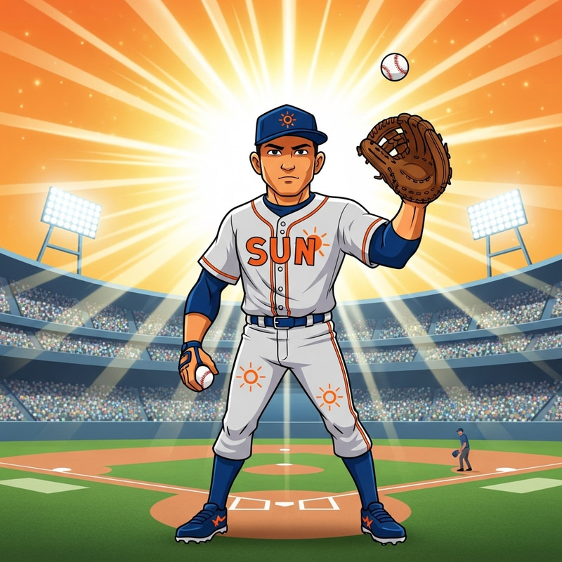 MLB Sun: Abstract Heroic Baseball Character MLB Sun: Abstract Heroic Baseball Character