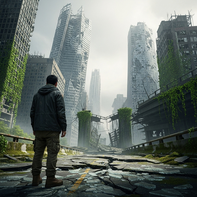 Destroyed World - Post-Apocalyptic City Reclaimed by Nature Destroyed World - Post-Apocalyptic City Reclaimed by Nature