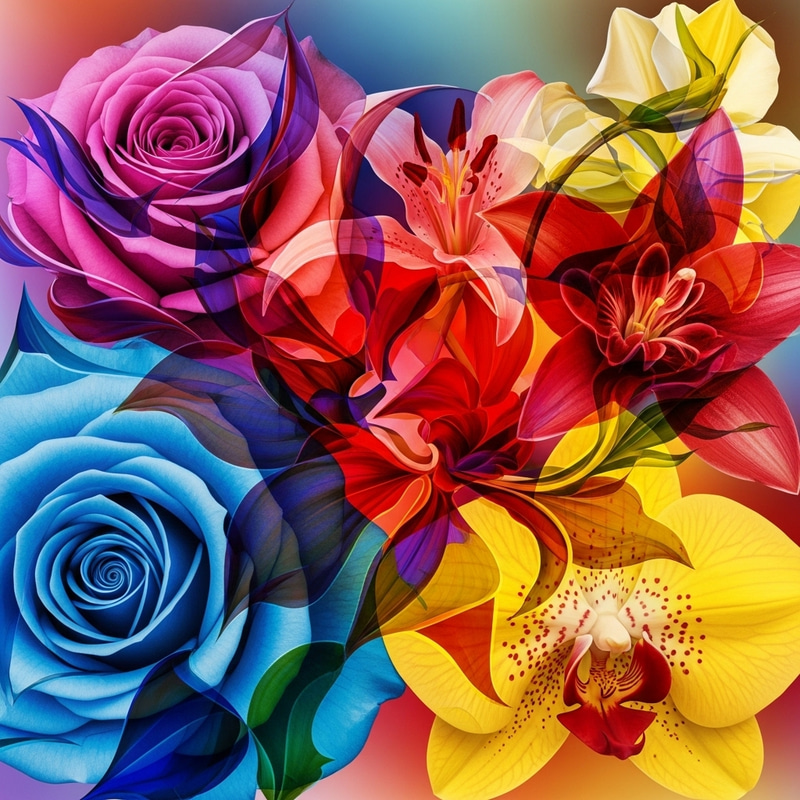 Abstract Floral Art: Dynamic & Vibrant Designs