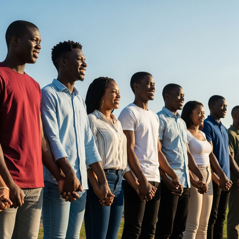 Black People Holding Hands in Unity