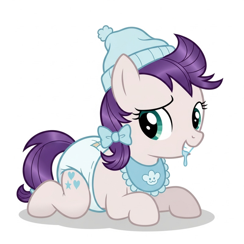 Adorable Baby Pony in Diapers | Newborn Cartoon Image Adorable Baby Pony in Diapers | Newborn Cartoon Image