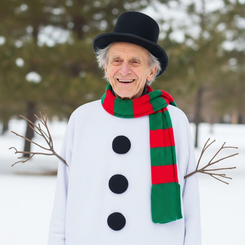 Albert Einstein Snowman Portrait - Photorealistic Image