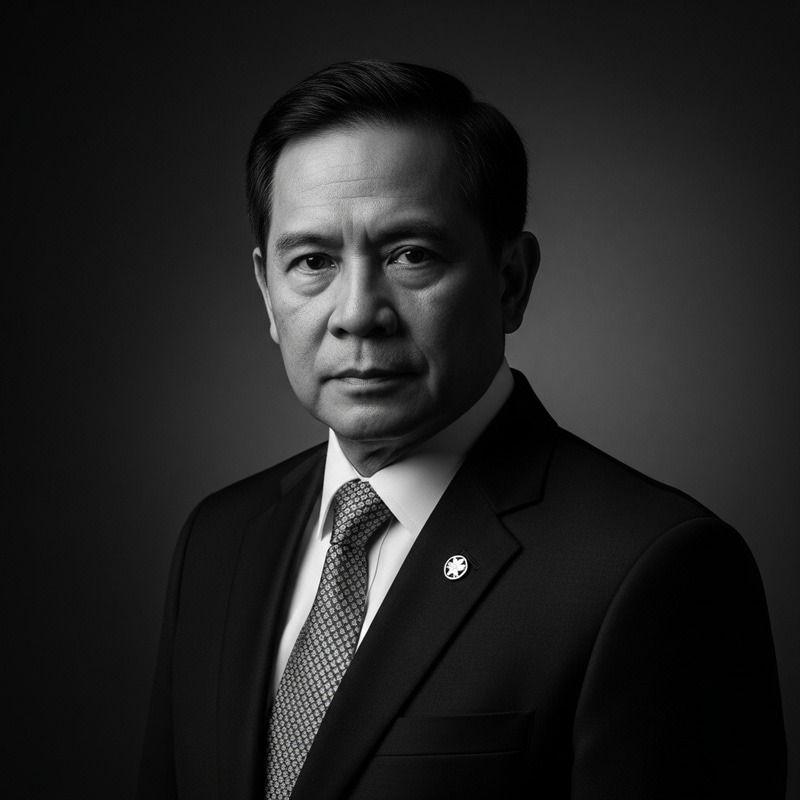 President Marcos Portrait | Strong Black & White Photo