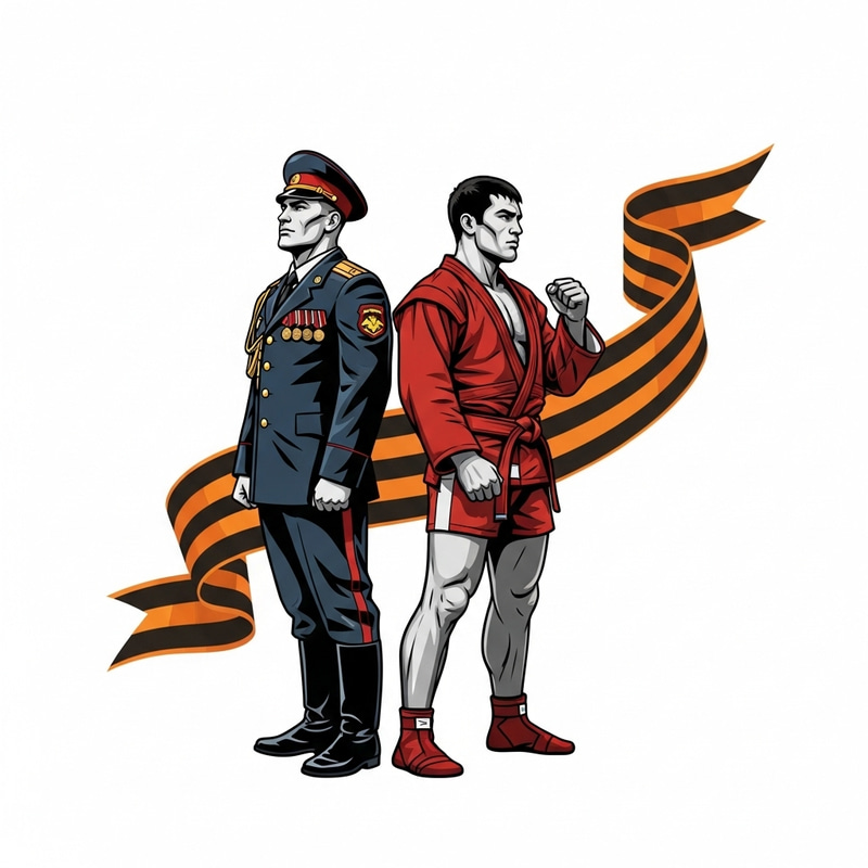 Dynamic Logo of Soldier and Sambo Fighter Dynamic Logo of Soldier and Sambo Fighter