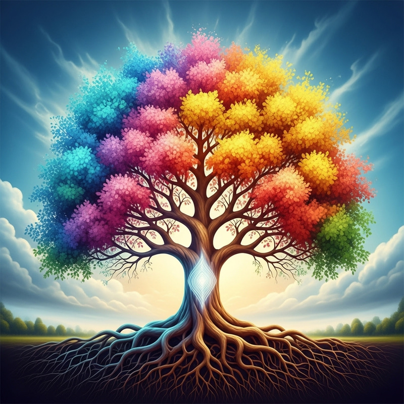 Colorful Tree of Life - Majestic & Spiritual Beauty Colorful Tree of Life - Majestic & Spiritual Beauty
