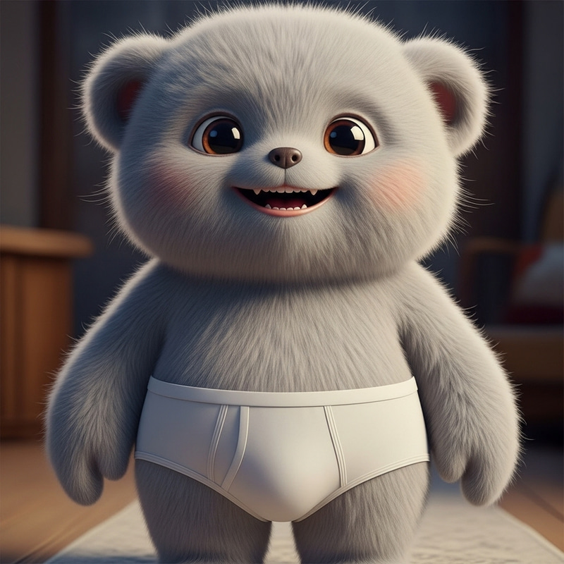 Cute Furry Boy in White Briefs | Adorable Humanoid Creature Cute Furry Boy in White Briefs | Adorable Humanoid Creature